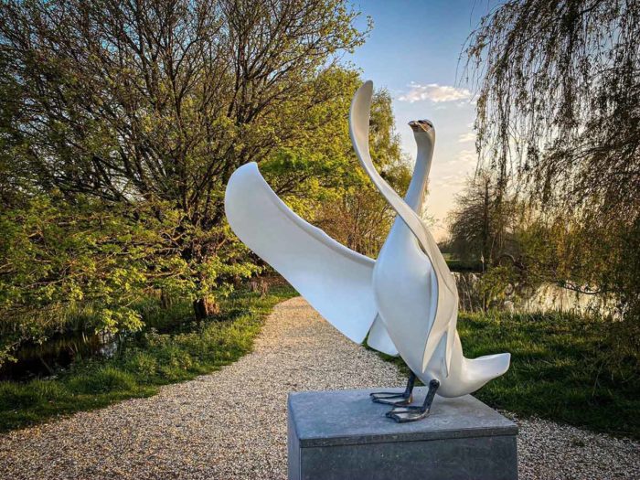 Stainless Steel Goose Sculpture