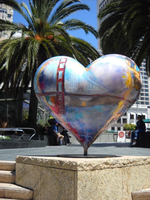 resin fiberglass heart sculpture