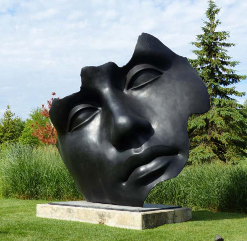 metal art face sculpture