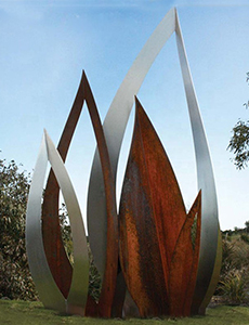 corten grass sculpture