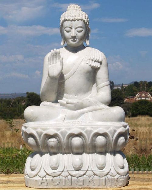 sitting stone Buddha sculpture