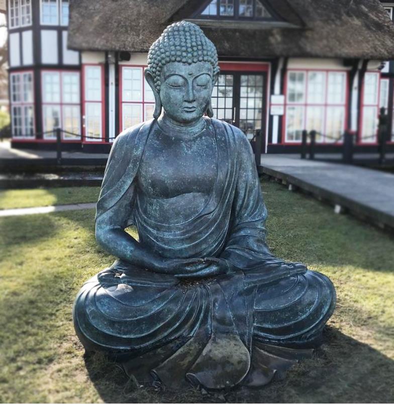 peaceful meditating buddha statue