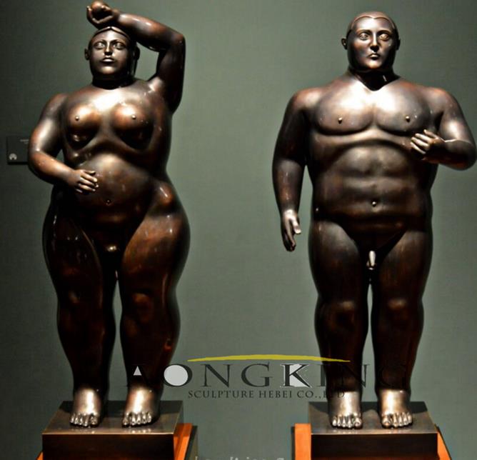 Fernando Botero over-sized man and woman sculpurte