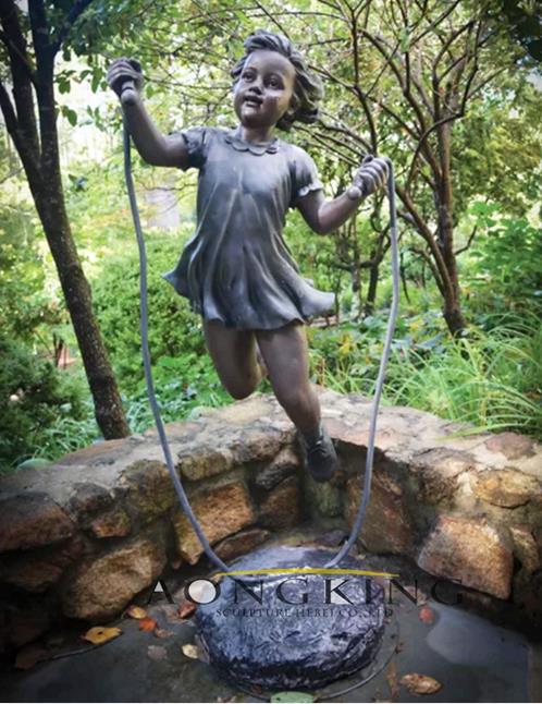 Rope Skipping Girl Sculpture