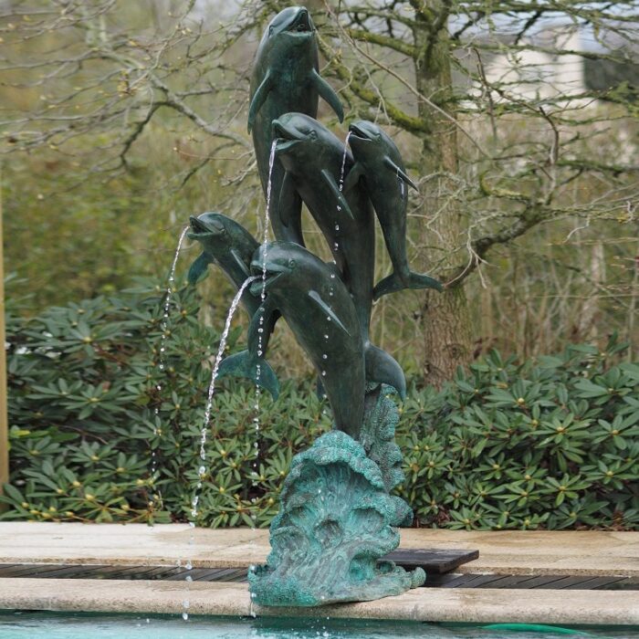 latest dolphins fountain sculpture