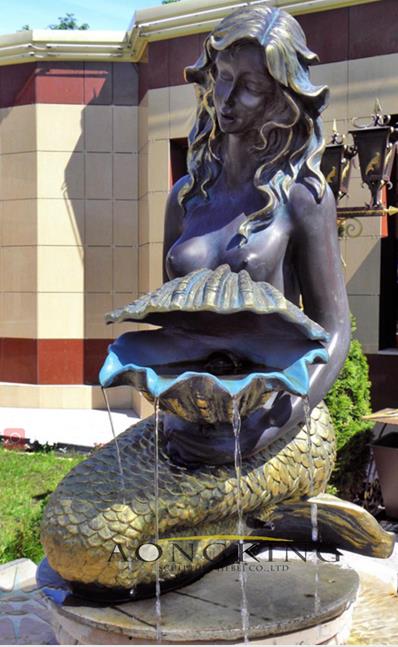mermaid fountain bronze
