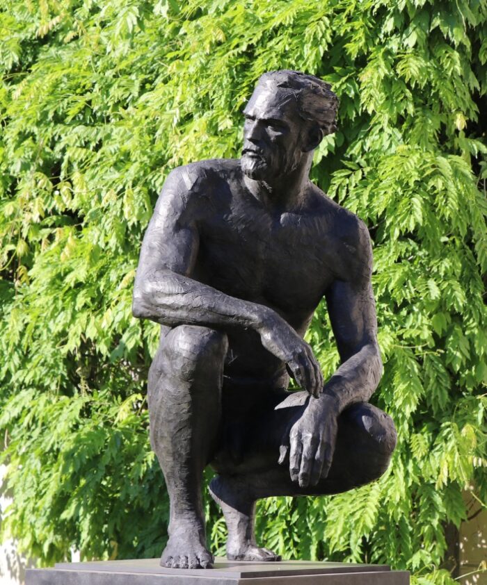 famous bronze man statue.
