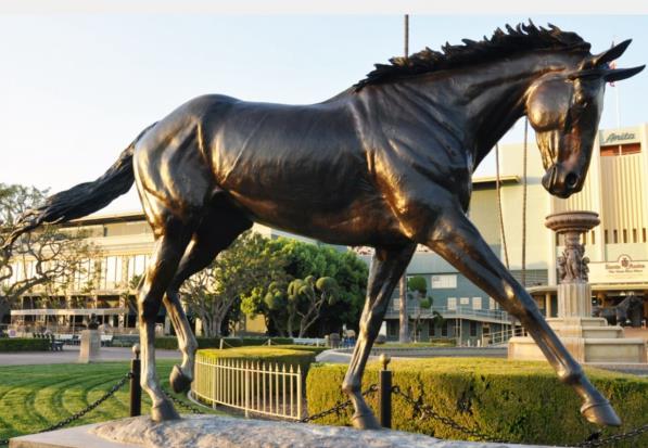 galloping horse yard statue