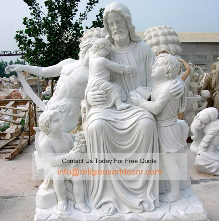 white marble religious Jesus sculpture