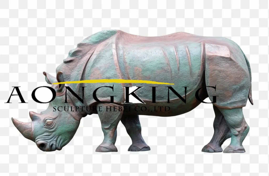 Popular Garden Decor Bronze Rhino Sculpture
