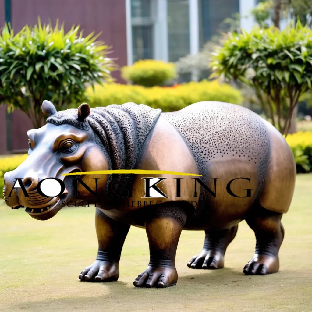 Bronze Outdoor Decoration Hippopotamus Statue For Garden