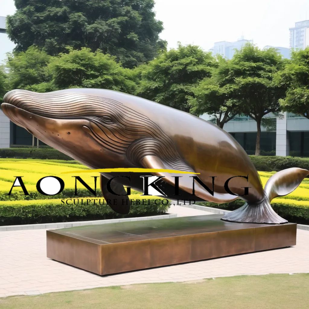 Marine Animal Protection Floating Bronze Dolphin Garden Statue