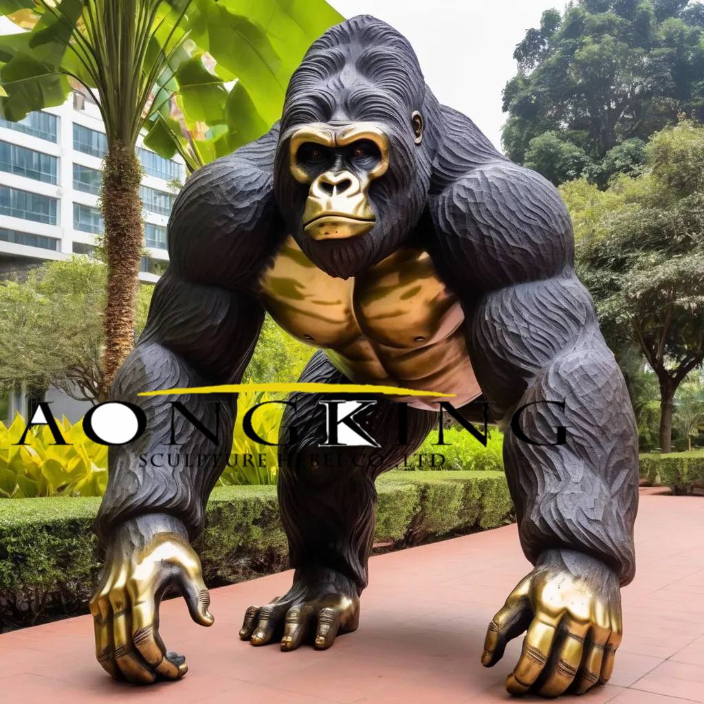 Bronze Majestic Muscular Life Size Gorilla Statue