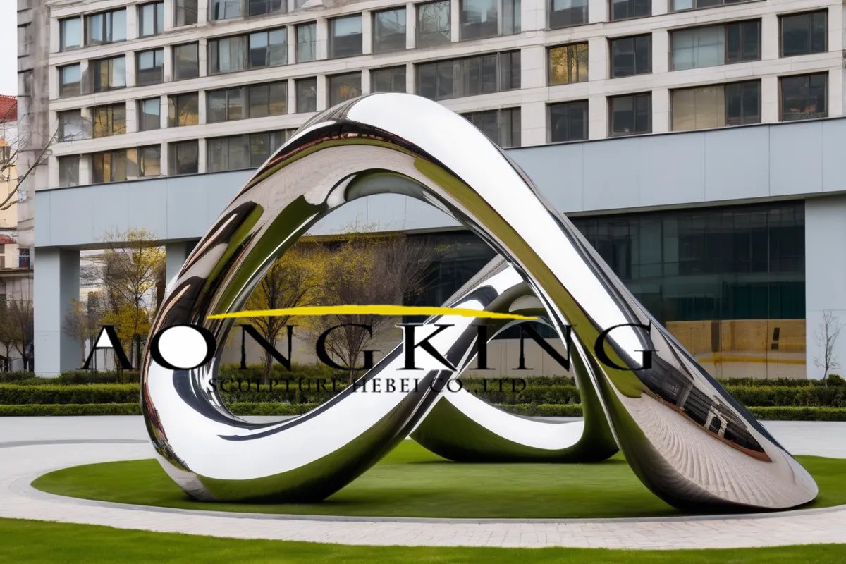 Abstract Fluid Line Stainless Steel Modern Outdoor Sculptures Entry artwork near me