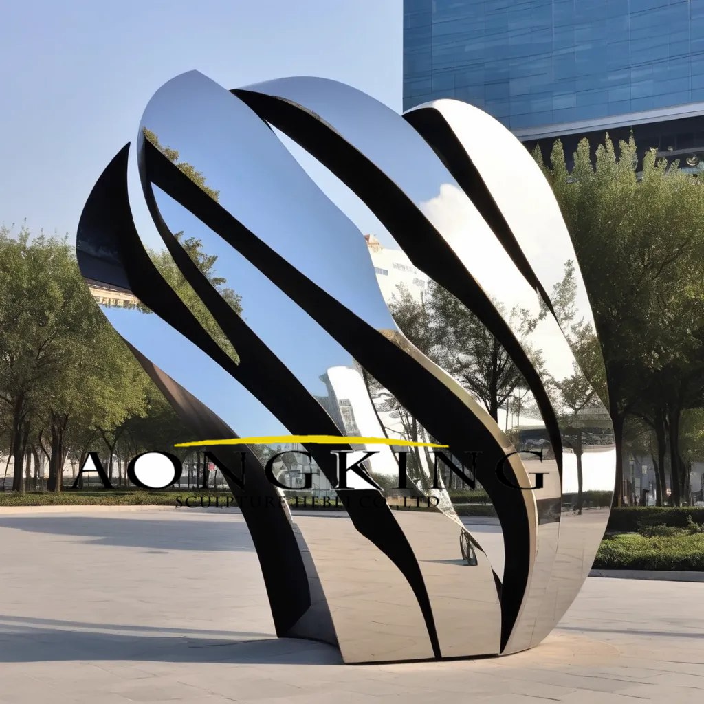 Abstract Water Grass Shaped Modern Metal Sculpture
