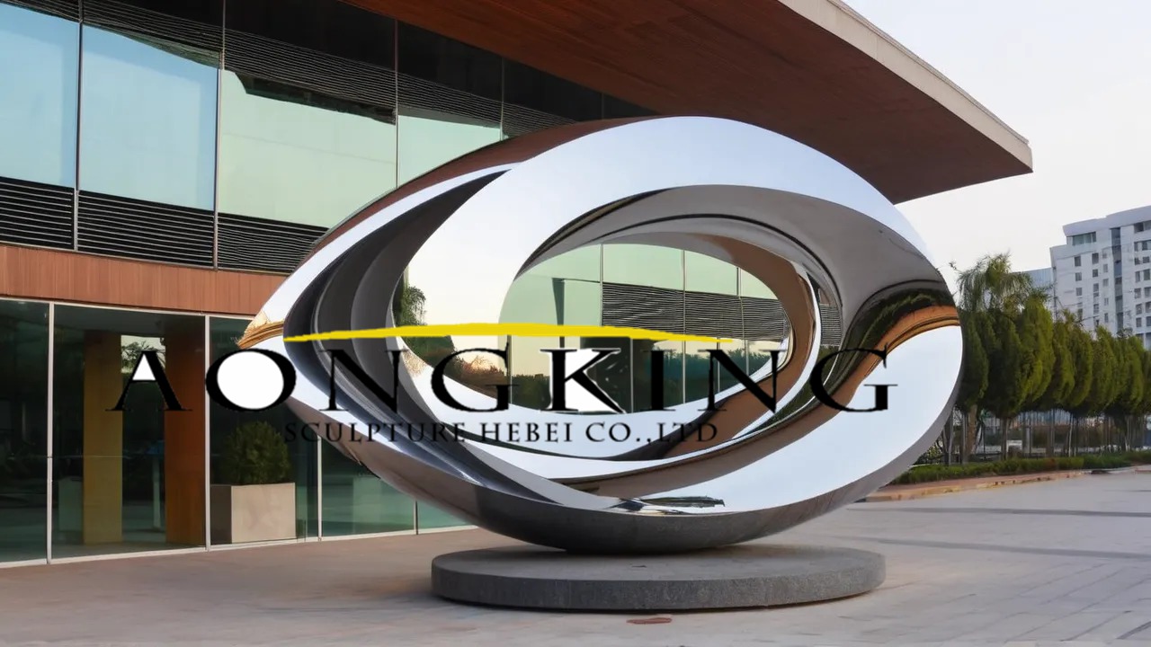 Dynamic Helical Ring Large Outdoor Metal Sculptures For Sale