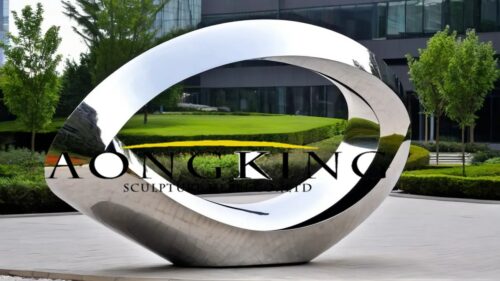 Modern Yard Sculptures Eye-shaped Circular Ring Stainless Steel