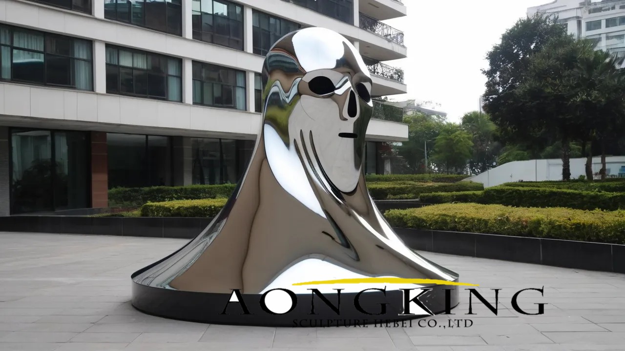 Phantom mask's Innovative Stainless Steel Abstract Face Sculpture