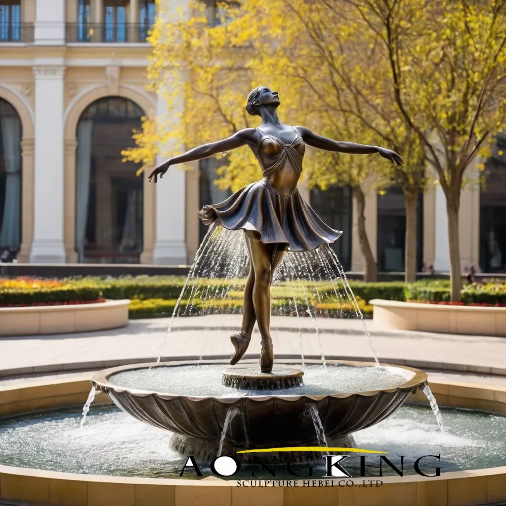 bronze ballerina sculpture fountain