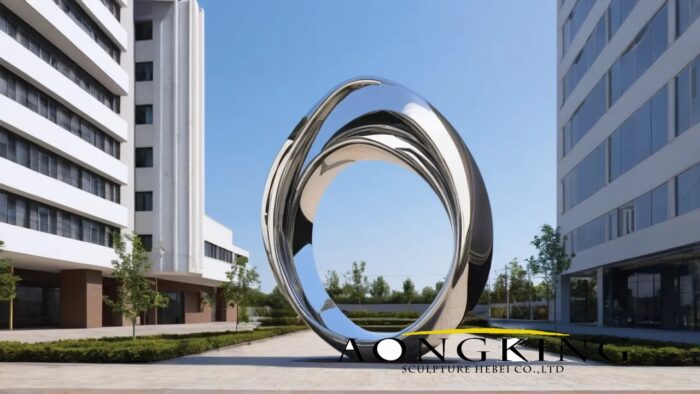 Stainless Steel Decorative Large Yard Art Hollow Ring Sculpture