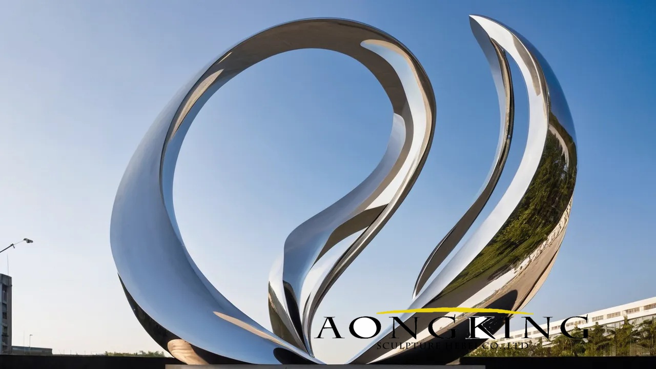 Reflective Aesthetic Design Stainless Steel Metal Swan