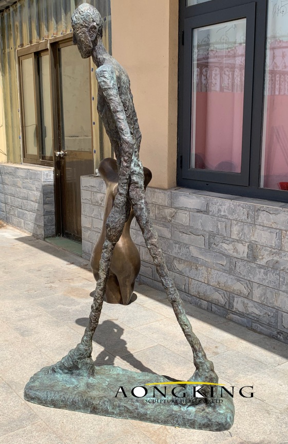 Existentialism "Walking Man I" Alberto Giacometti famous brass sculpture