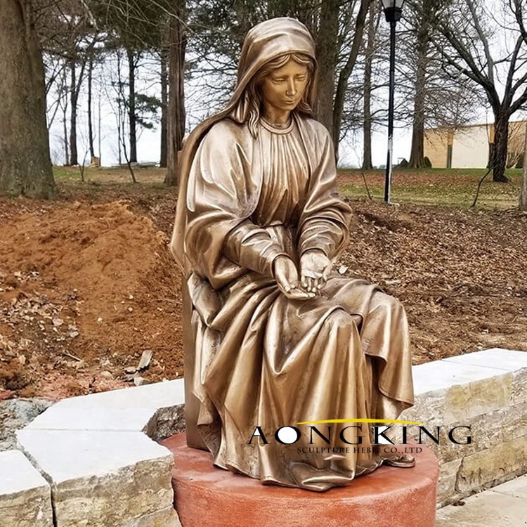 Devotional Church Decoration Bronze Blessed Mother Statue Outdoor For Sale