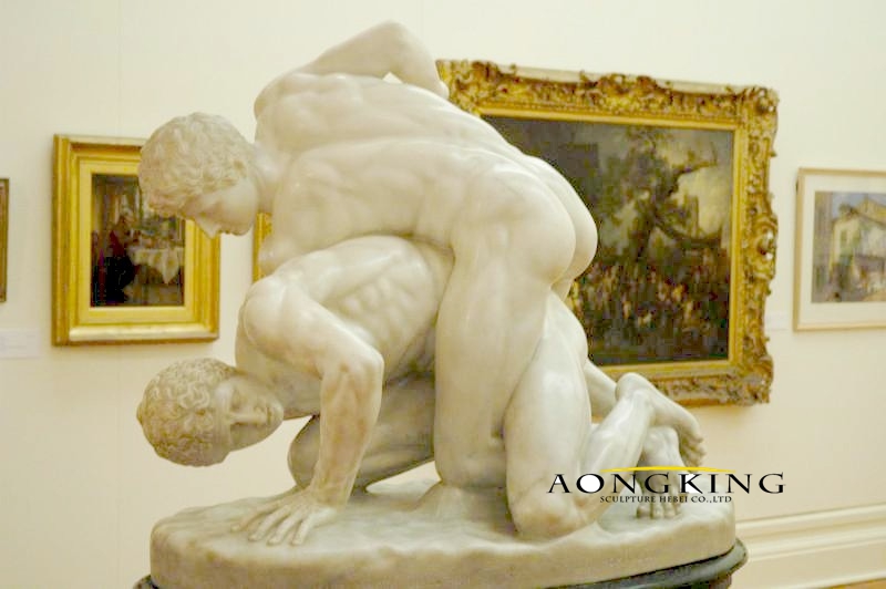 Marble Ancient Hellenistic artwork Louvre collection "The Two Wrestlers"