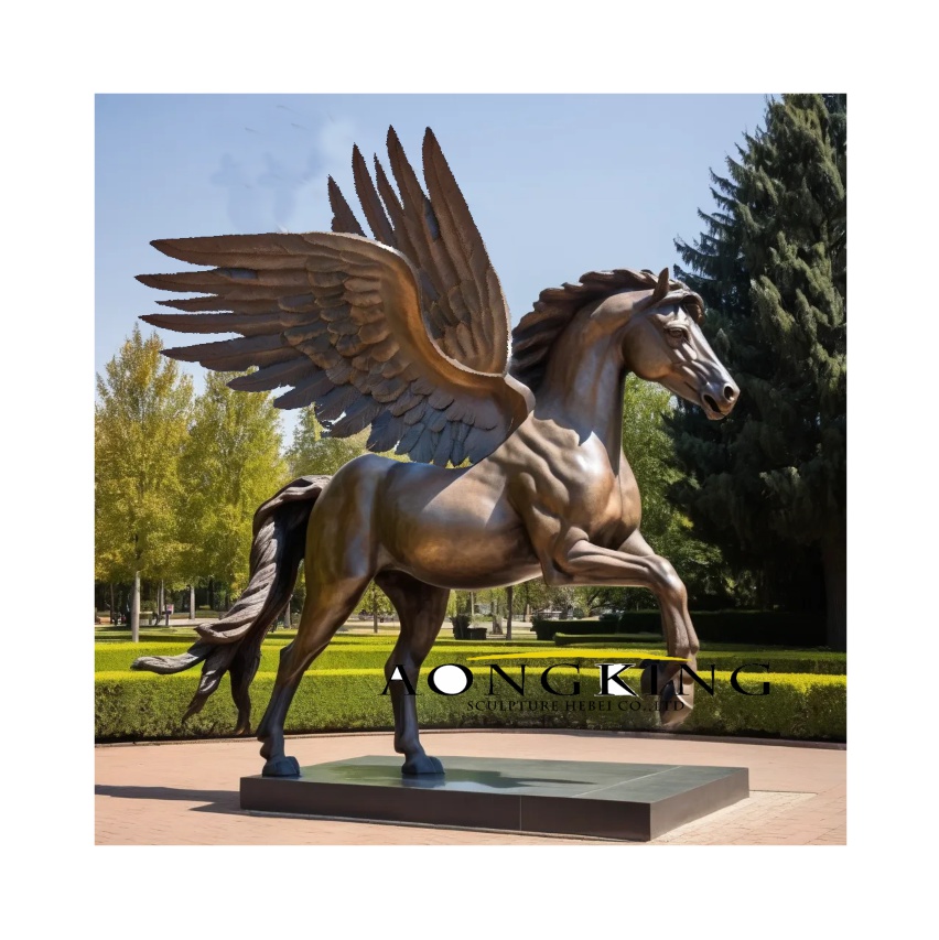 Divine Steed bronze winged "Pegasus" angel horse sculpture