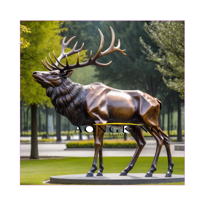 Wildlife Art red deer bronze deer sculpture