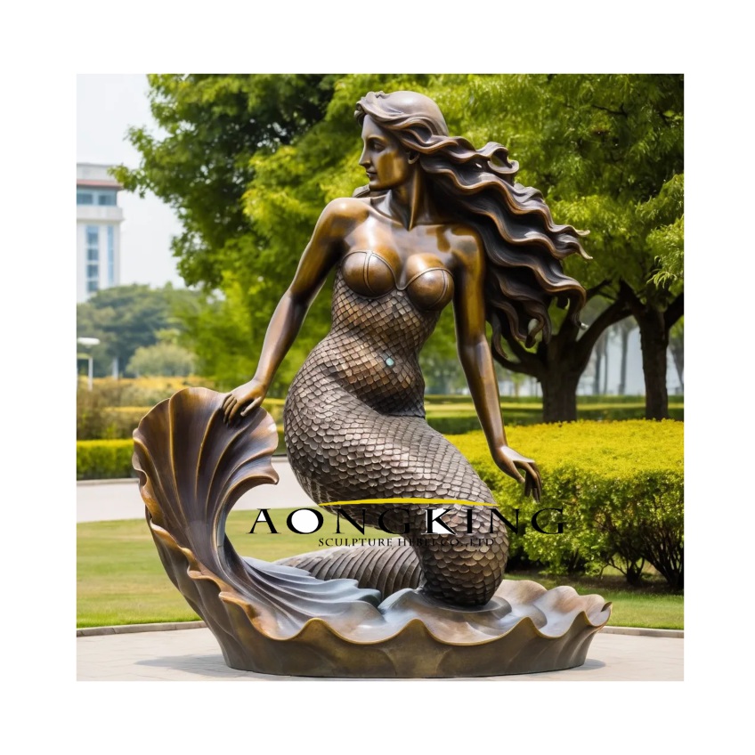 Mythology Oceanic lore bronze mermaid statue