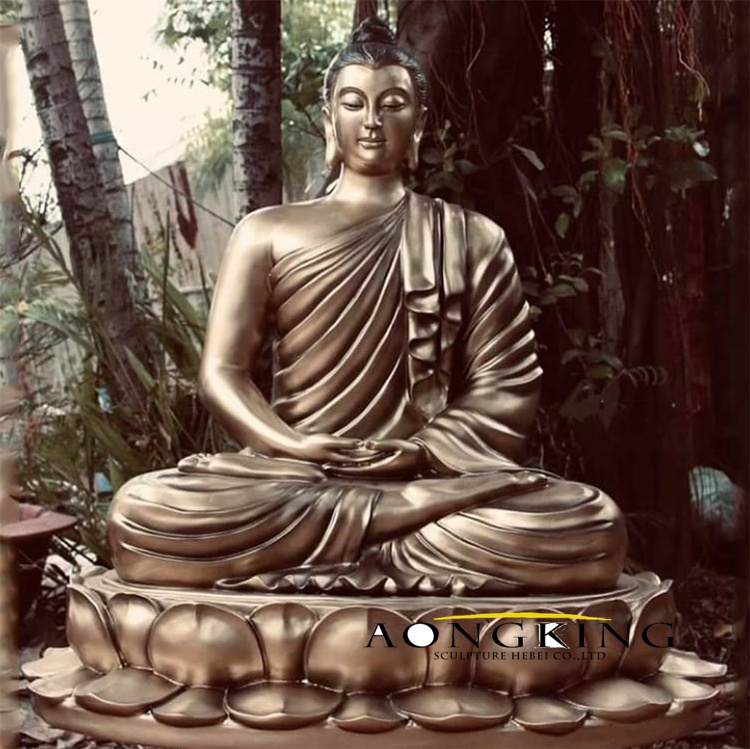 Backyard Retreat enlightened Buddha statue bronze for sale