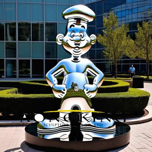 cartoon character stainless steel Popeye sculpture for amusement park