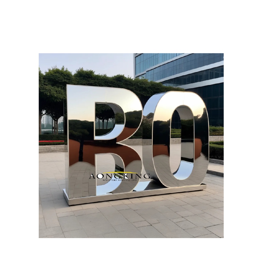 Alphabet Display Three-dimensional stainless steel letter sculpture"BO"