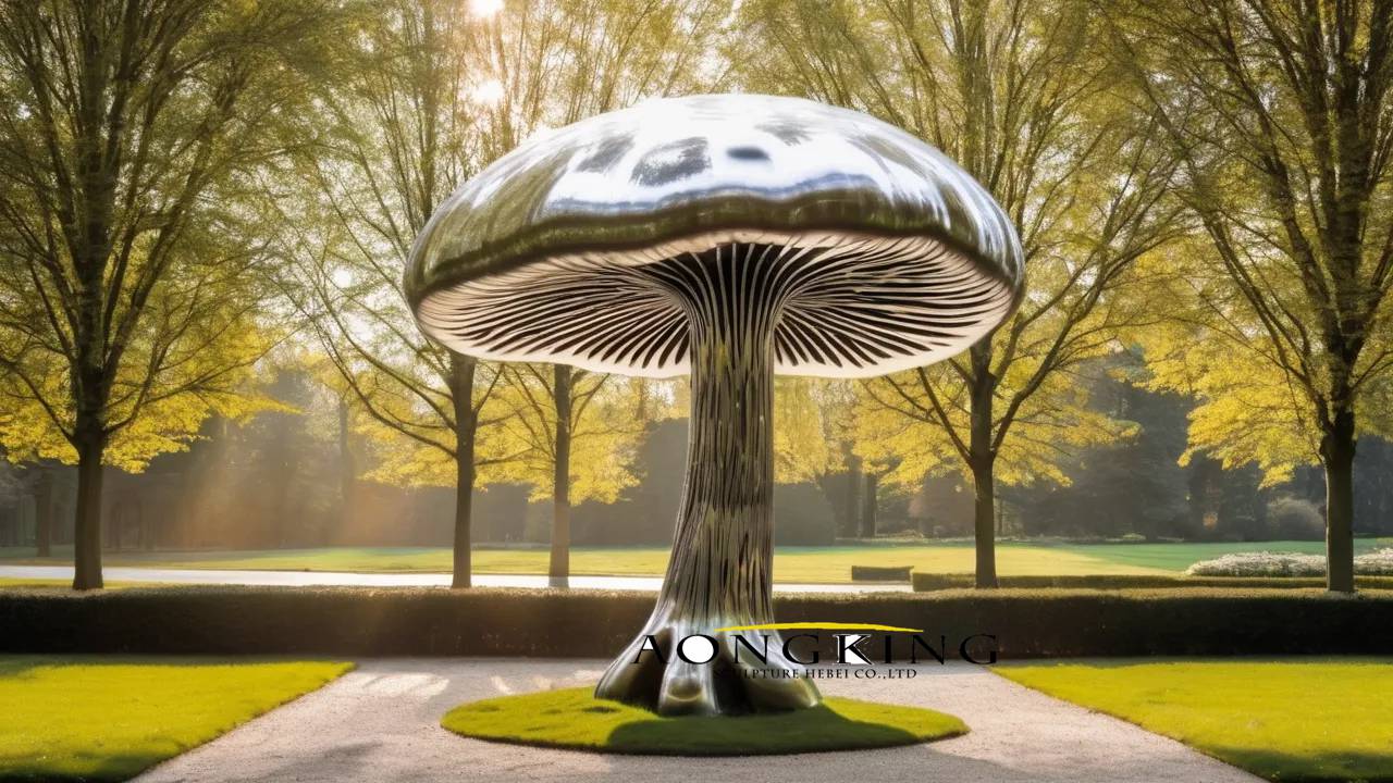 Exercise park mushroom large metal outdoor sculptures