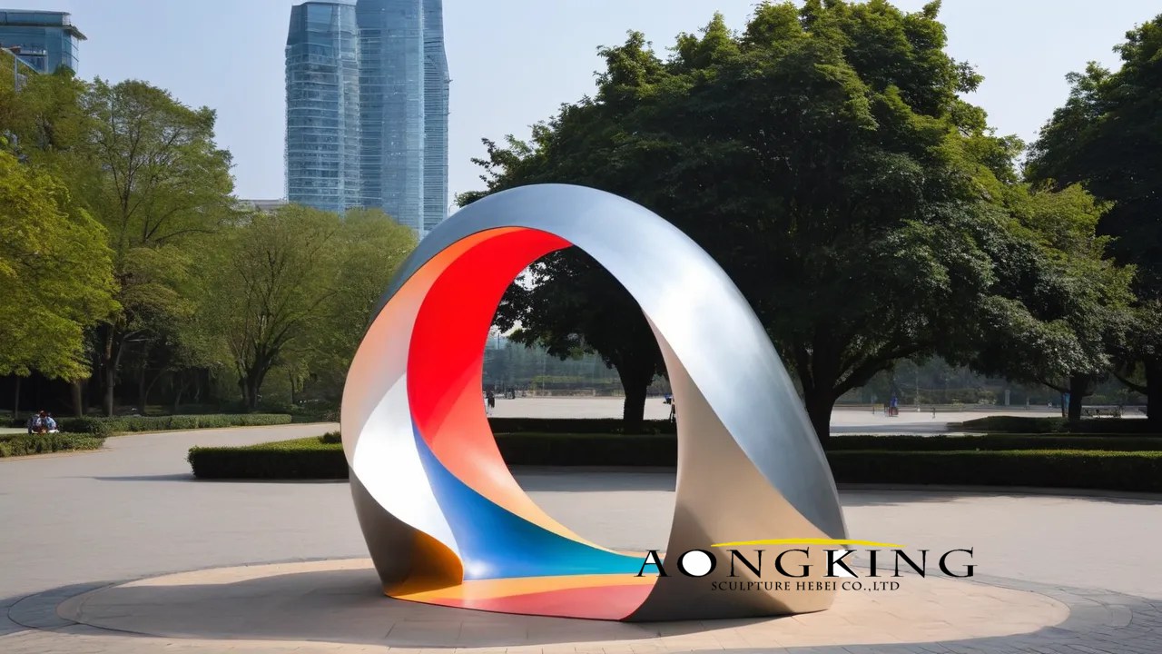 captivating interwoven colors garden ornaments near me circular archway stainless steel